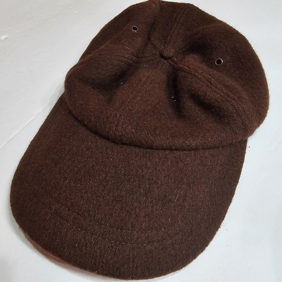 Vintage 90's J Crew Union Made USA Mens Large Brown Wool 6 Panel Cap EUC - Picture 2 of 9